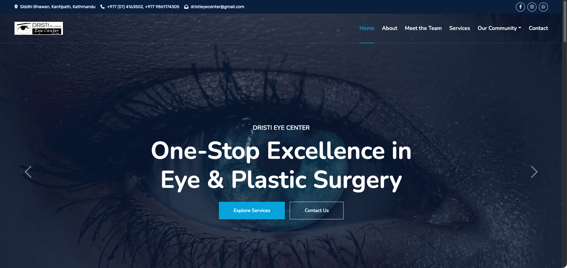 Dristi Eye Center — project by Aakib Shah Sayed